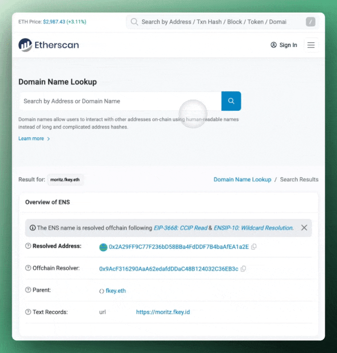 A Fluidkeky ENS on Etherscan
